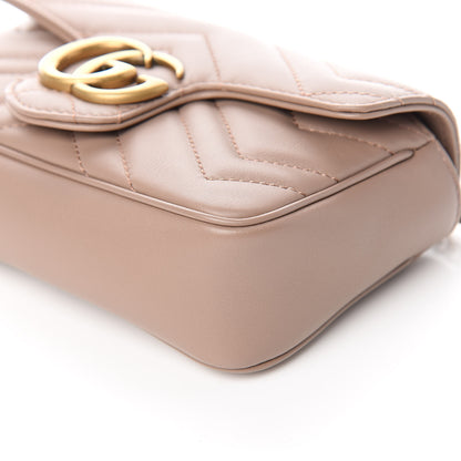 Gucci Calfskin Matelasse Super Mini GG Marmont Shoulder Bag Porcelain Rose 9 of 11