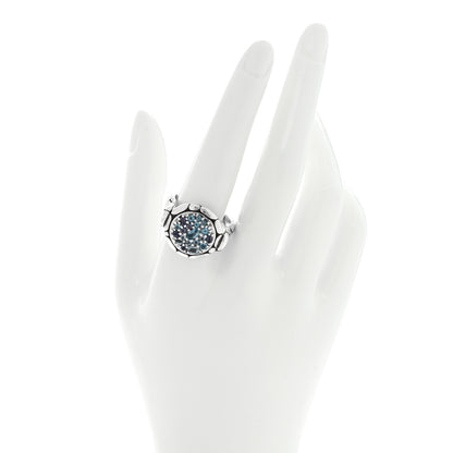 John Hardy Sterling Silver Blue Topaz Iolite Aquamarine Kali Lavafire Ring 63 10.25 2 of 4