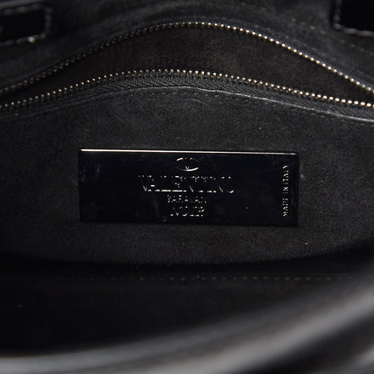 Valentino Garavani Craquele Calfskin Small My Rockstud Frame Bag Black 6 of 6