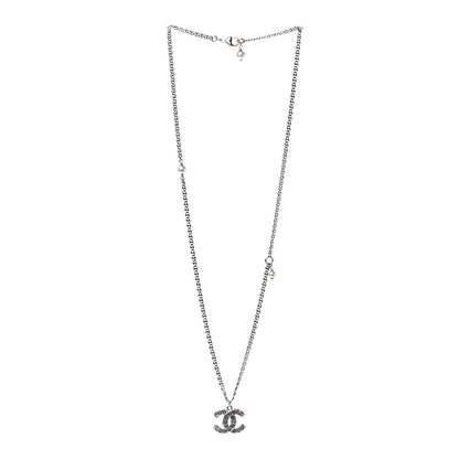 Chanel Pearl Crystal CC Pendant Necklace Gold 2 of 4