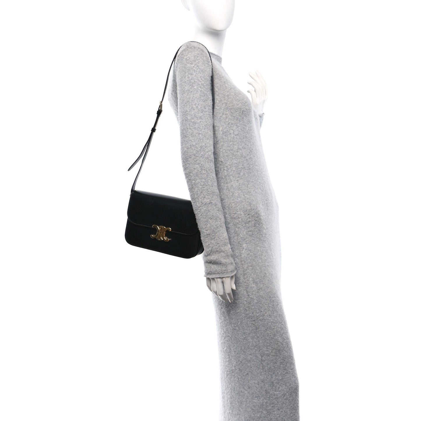 Shiny Calfskin Medium Triomphe Black