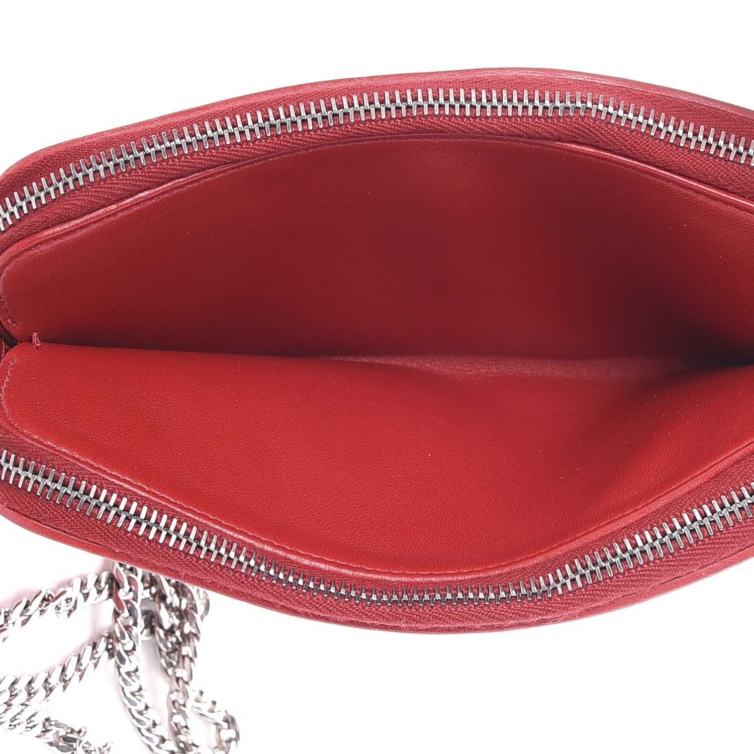 Prada Nappa Impunture Diagramme Mini Double Zip Chain Crossbody Bag Fuoco 5 of 11