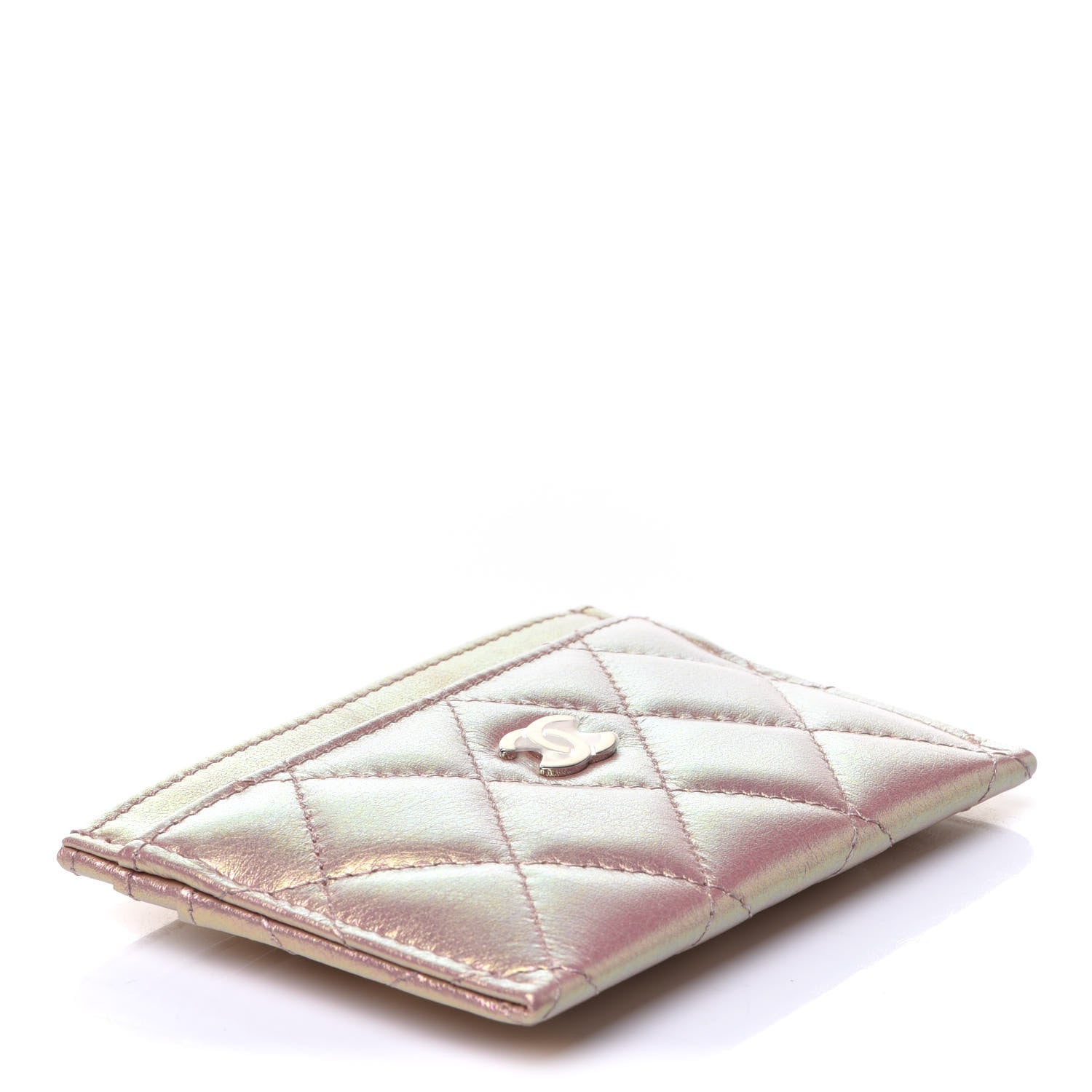 Chanel Iridescent Calfskin Quilted Card Holder Pink 4 of 8