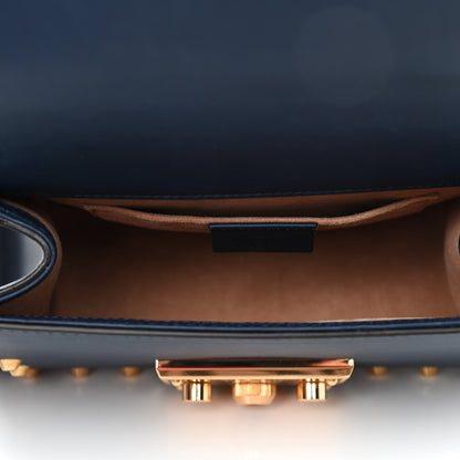 Gucci Calfskin Studded Small Padlock Shoulder Bag Blue Agata 4 of 4