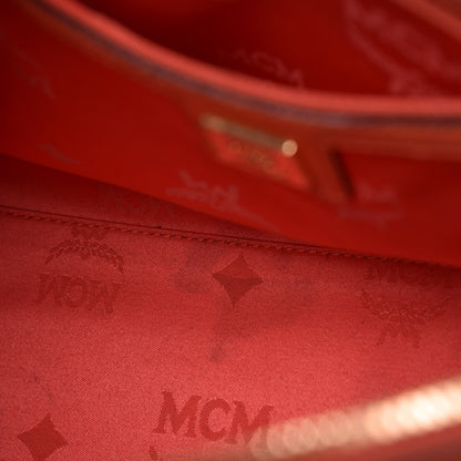 MCM Monogram Patent Zip Top Tote Orange 22 of 23