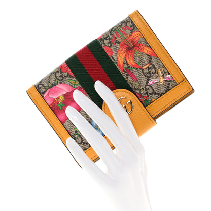 Gucci GG Supreme Monogram Flora Web Ophidia Passport Case Beige Multicolor Crop 2 of 9