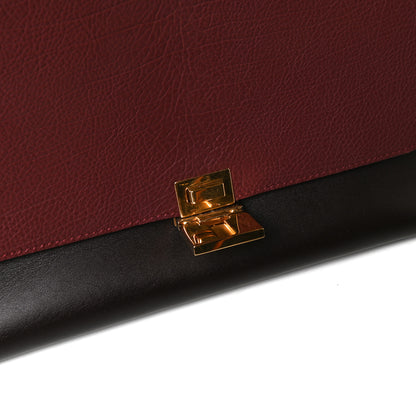 Celine Textured Calfskin Suede Tri-Color Large Trapeze Burgundy 20 of 22