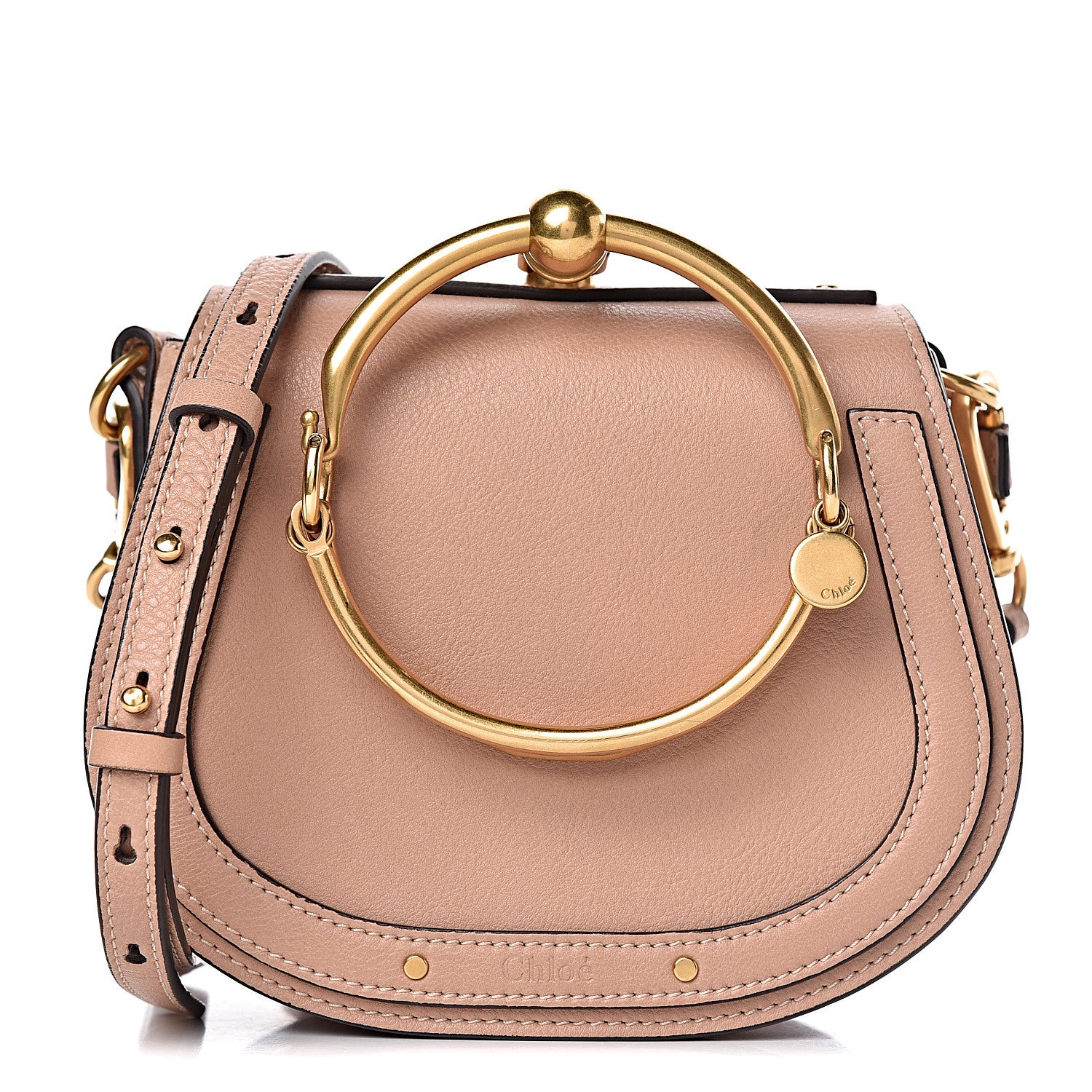 Chloe Calfskin Suede Small Nile Bracelet Bag Biscotti Beige 1 of 13
