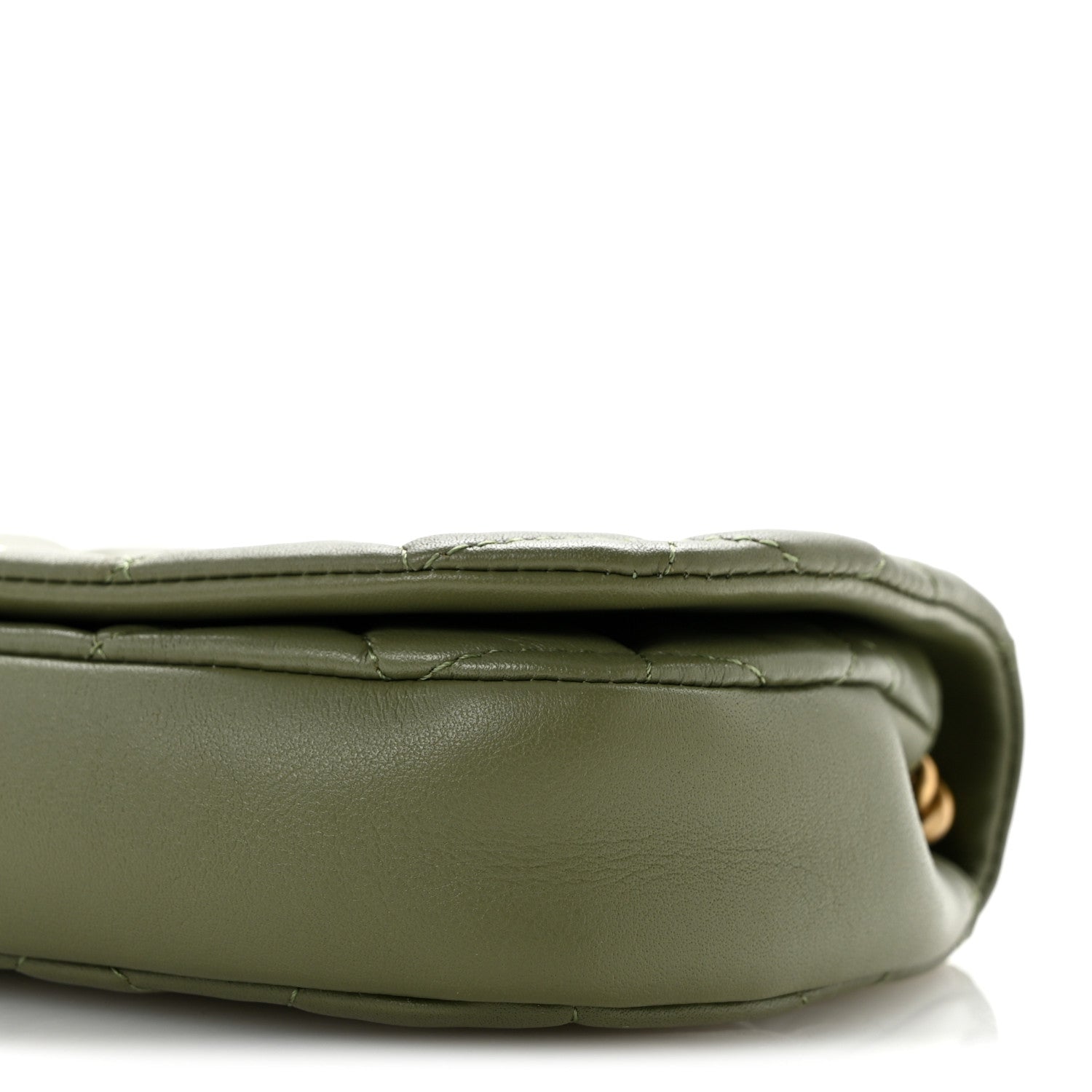 Chanel Calfskin Quilted Coco Mail Clutch With Chain Green 11 of 13