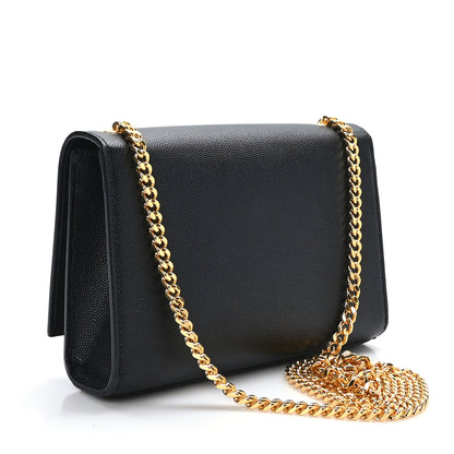 Saint Laurent Grain De Poudre Small Monogram Kate Satchel Black 3 of 8