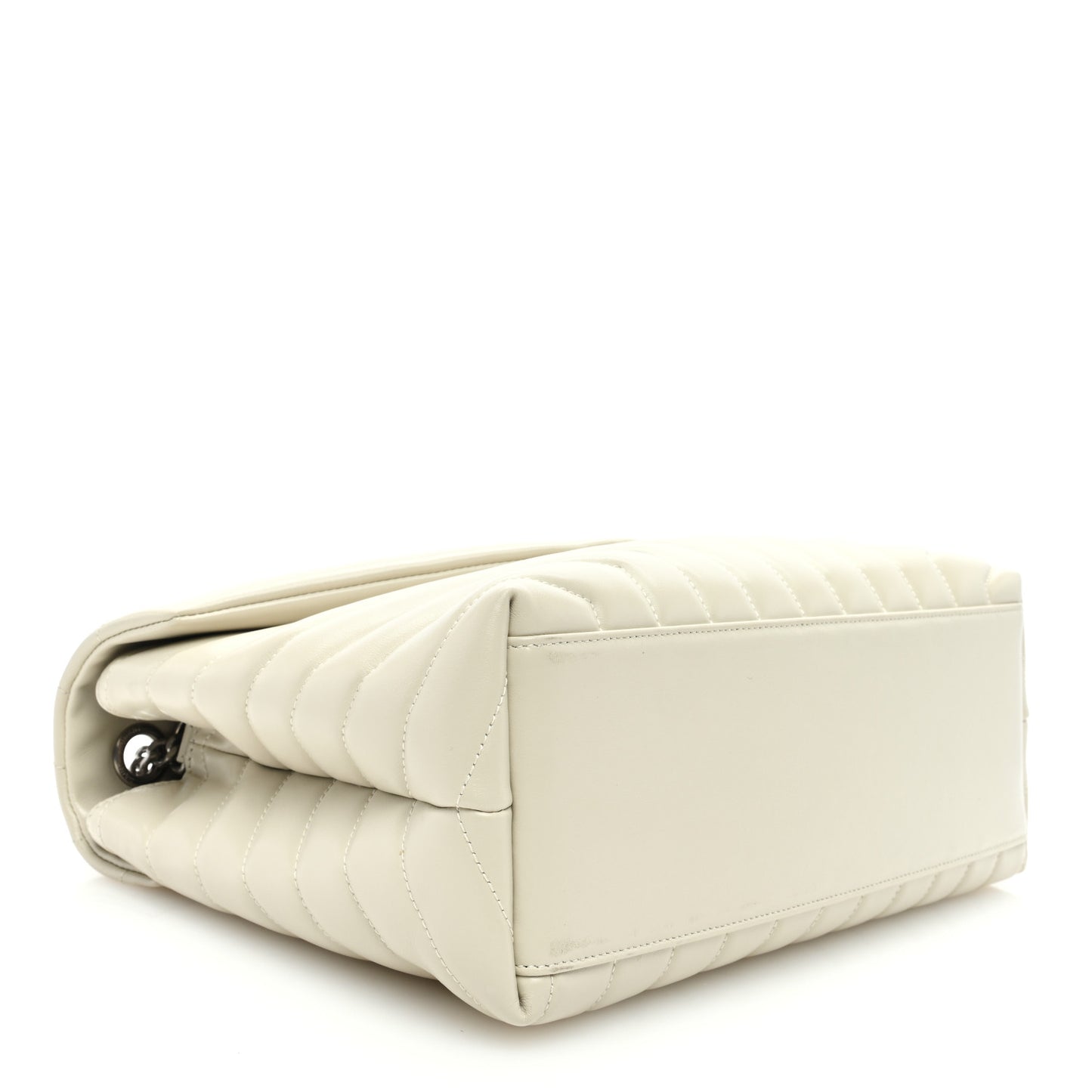 Calfskin Y Quilted Monogram Medium Loulou Chain Satchel Crema Soft