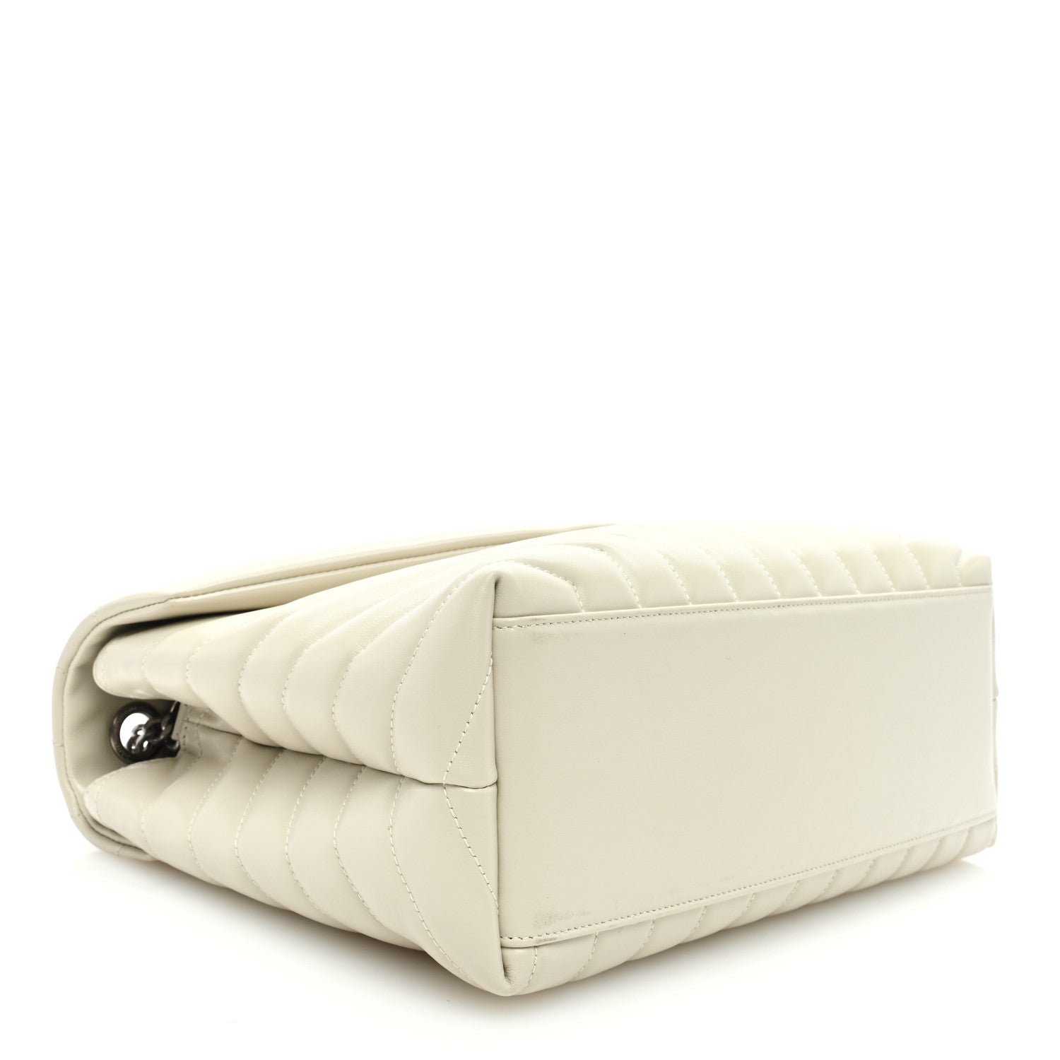 Saint Laurent Calfskin Y Quilted Monogram Medium Loulou Chain Satchel Crema Soft 4 of 9