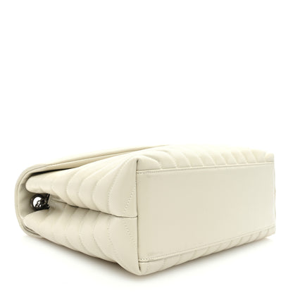 Saint Laurent Calfskin Y Quilted Monogram Medium Loulou Chain Satchel Crema Soft 4 of 9