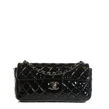 Chanel Patent Quilted East West Flap Black 1 of 8