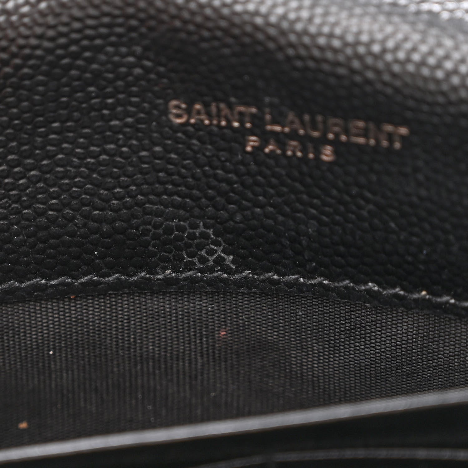 Saint Laurent Grain De Poudre Matelasse Chevron Monogram Monochrome Chain Wallet Black 7 of 13