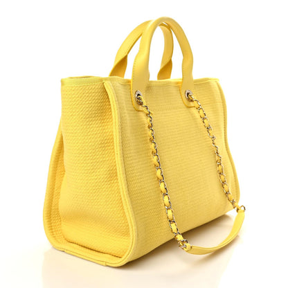 Chanel Mixed Fibers Small Deauville Tote Yellow 4 of 10