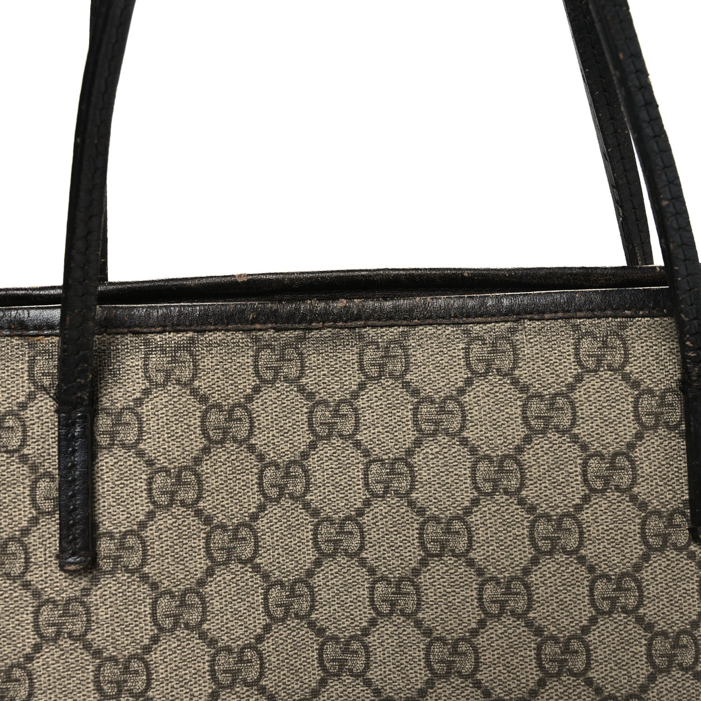 GG Supreme Monogram Medium Zippered Tote Dark Brown