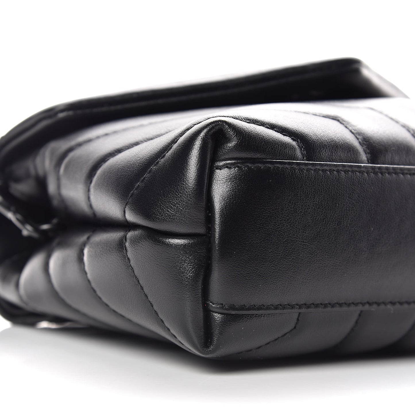 Calfskin Y Quilted Monogram Toy Loulou Crossbody Bag Black