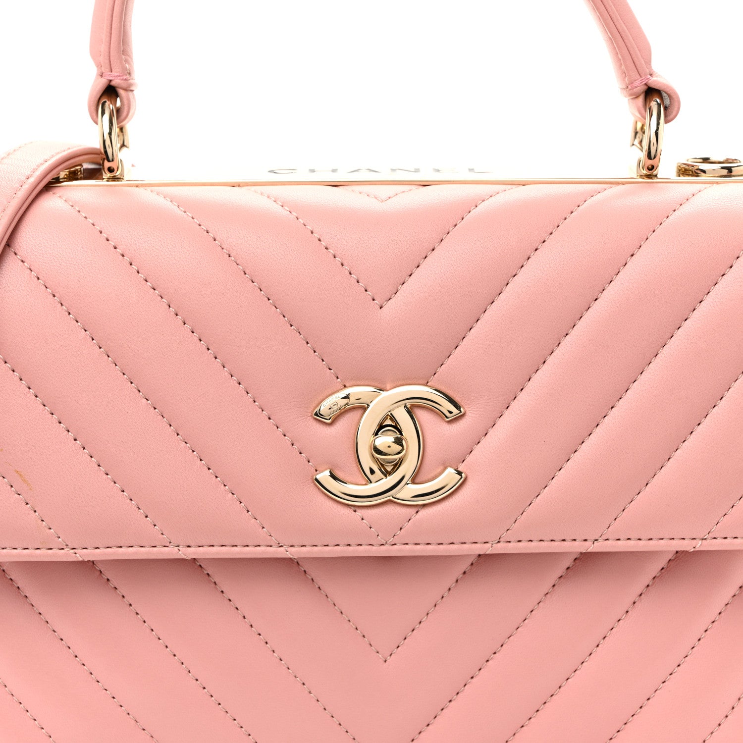 Chanel Lambskin Chevron Quilted Small Trendy CC Dual Handle Flap Bag Light Pink 8 of 11
