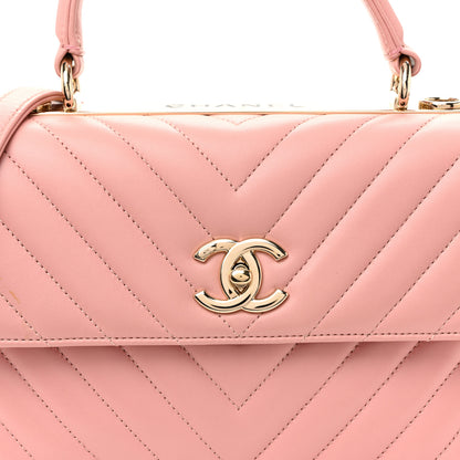 Chanel Lambskin Chevron Quilted Small Trendy CC Dual Handle Flap Bag Light Pink 8 of 11