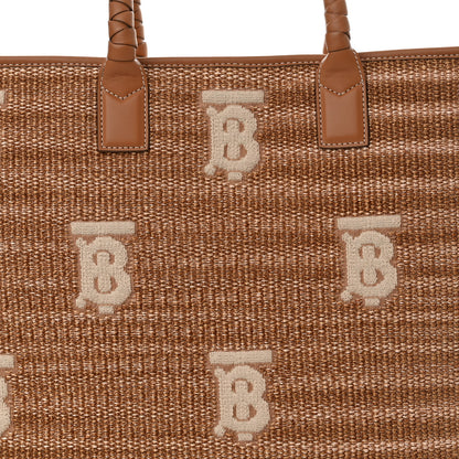 Burberry Raffia Calfskin Medium Freya Tote Natural 8 of 10