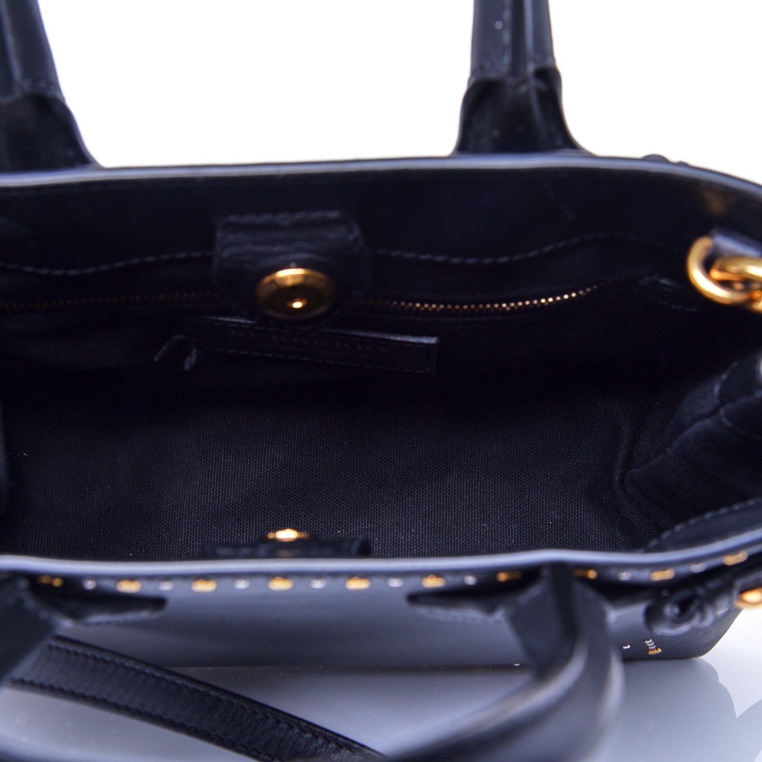 Burberry Smooth Calfskin Riveted Small Banner Tote Black 5 of 19