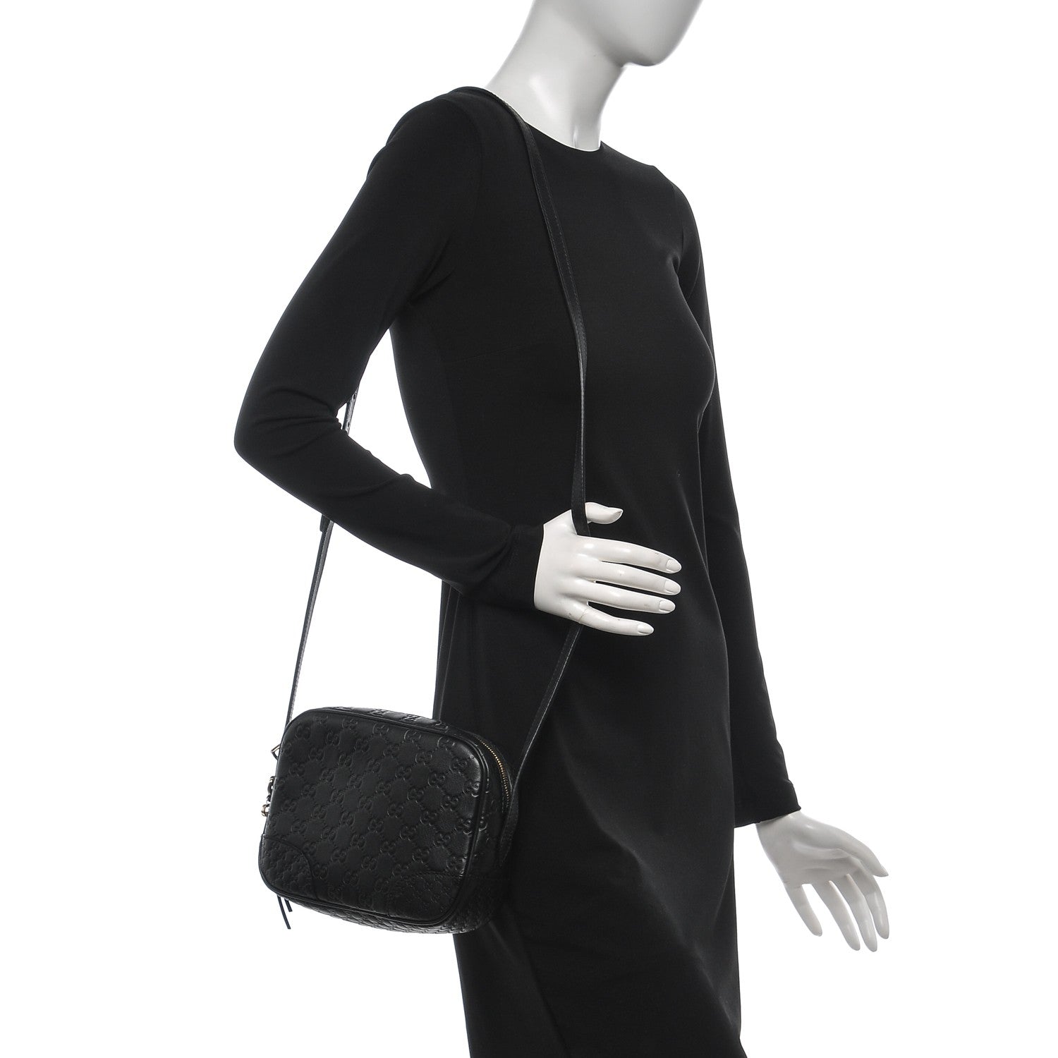 Gucci Guccissima Mini Bree Messenger Bag Black 2 of 6
