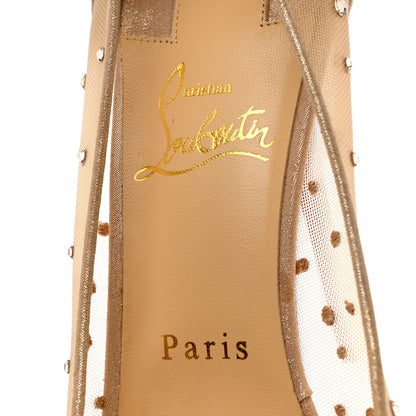Christian Louboutin Rete Very Strass 120 Peep Toe 38 Nude 6 of 7