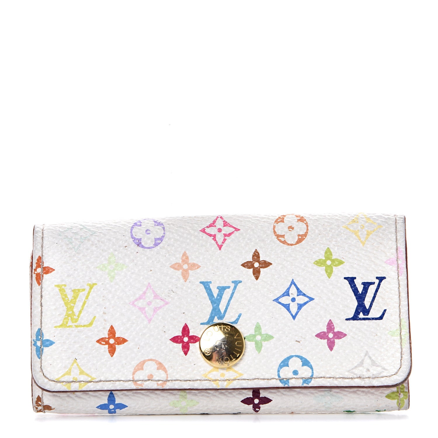 Louis Vuitton Monogram Multicolor Multicles 4 Key Holder White Litchi 1 of 13