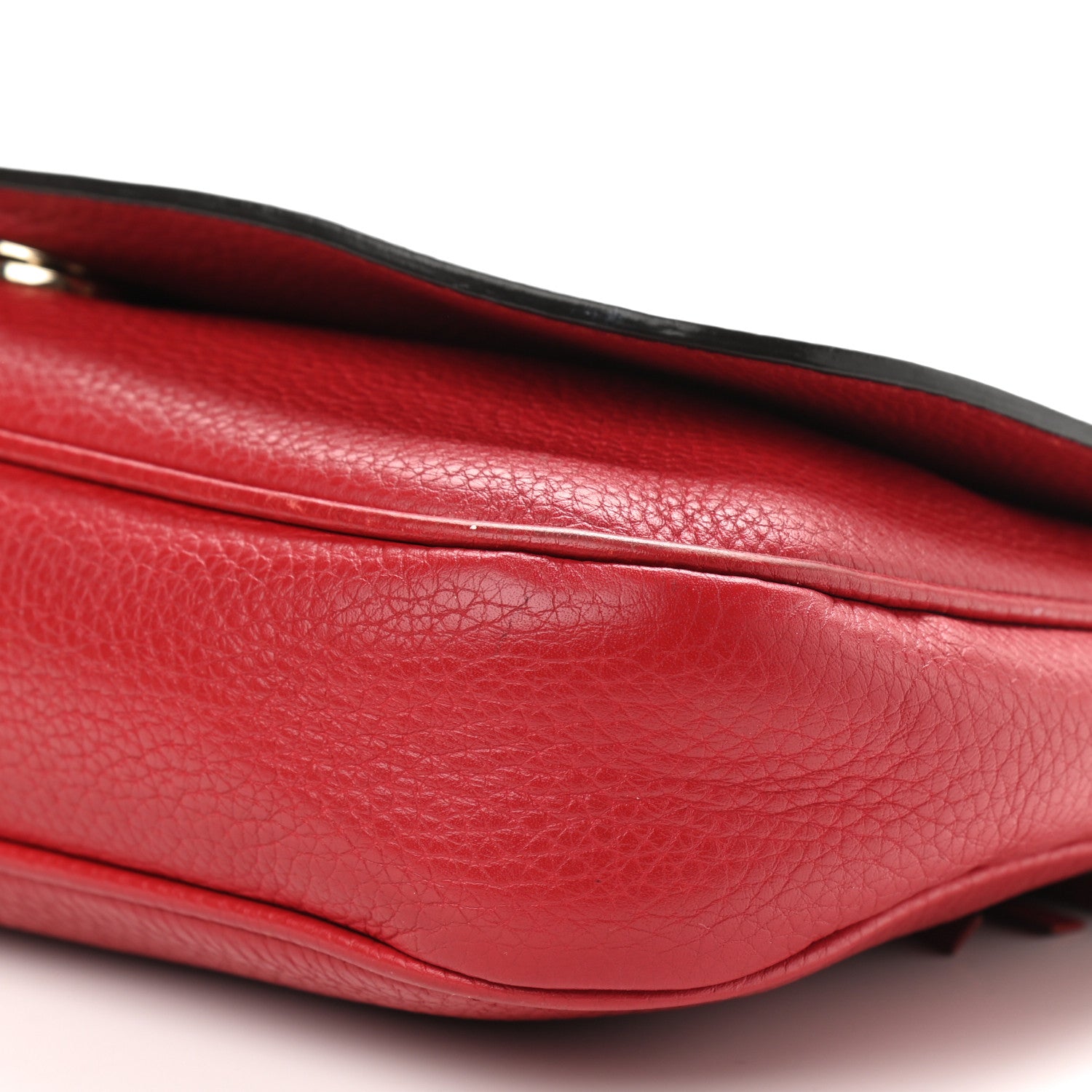 Gucci Pebbled Calfskin Medium Soho Flap Crossbody Tabasco Red 11 of 13