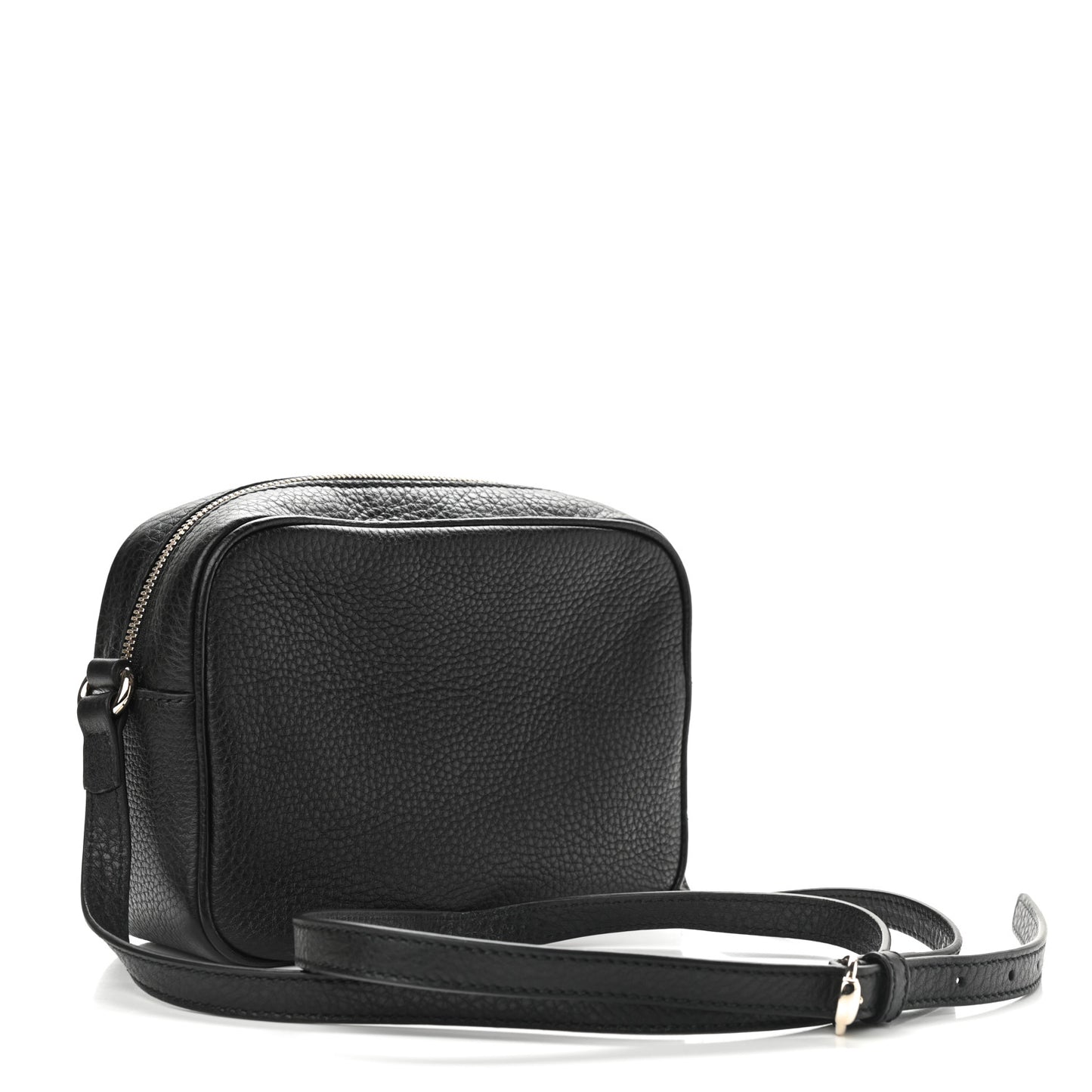 Pebbled Calfskin Small Soho Disco Bag Black