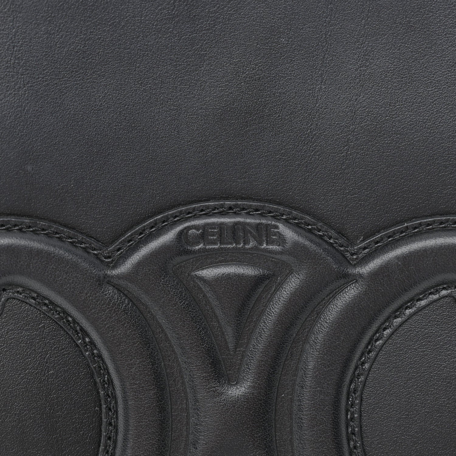 Celine Smooth Calfskin Small Cuir Triomphe Bucket Bag Black 6 of 11