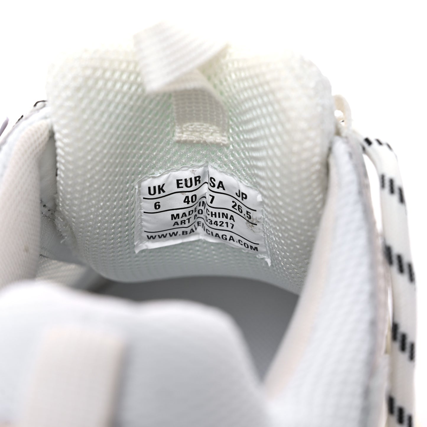 Fabric Mesh Womens Triple S Sneakers 40 White