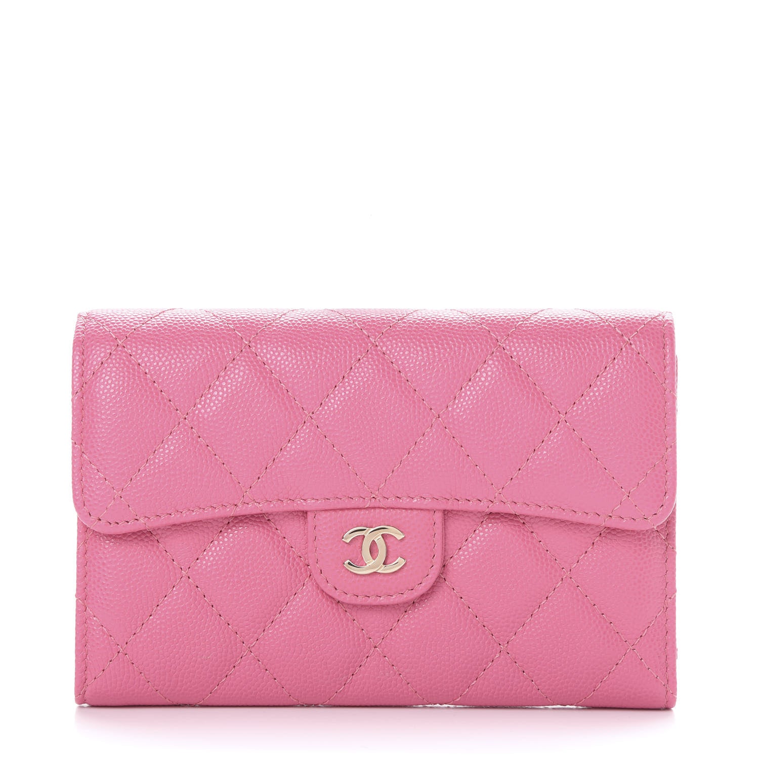Chanel Caviar Quilted Small Flap Wallet Pink 1 of 9