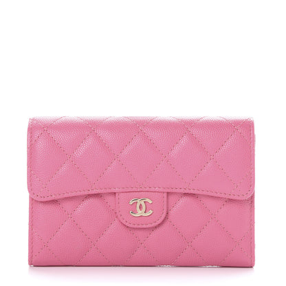 Chanel Caviar Quilted Small Flap Wallet Pink 1 of 9