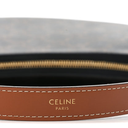 Celine Triomphe Canvas Calfskin Ava Shoulder Bag Tan 6 of 11
