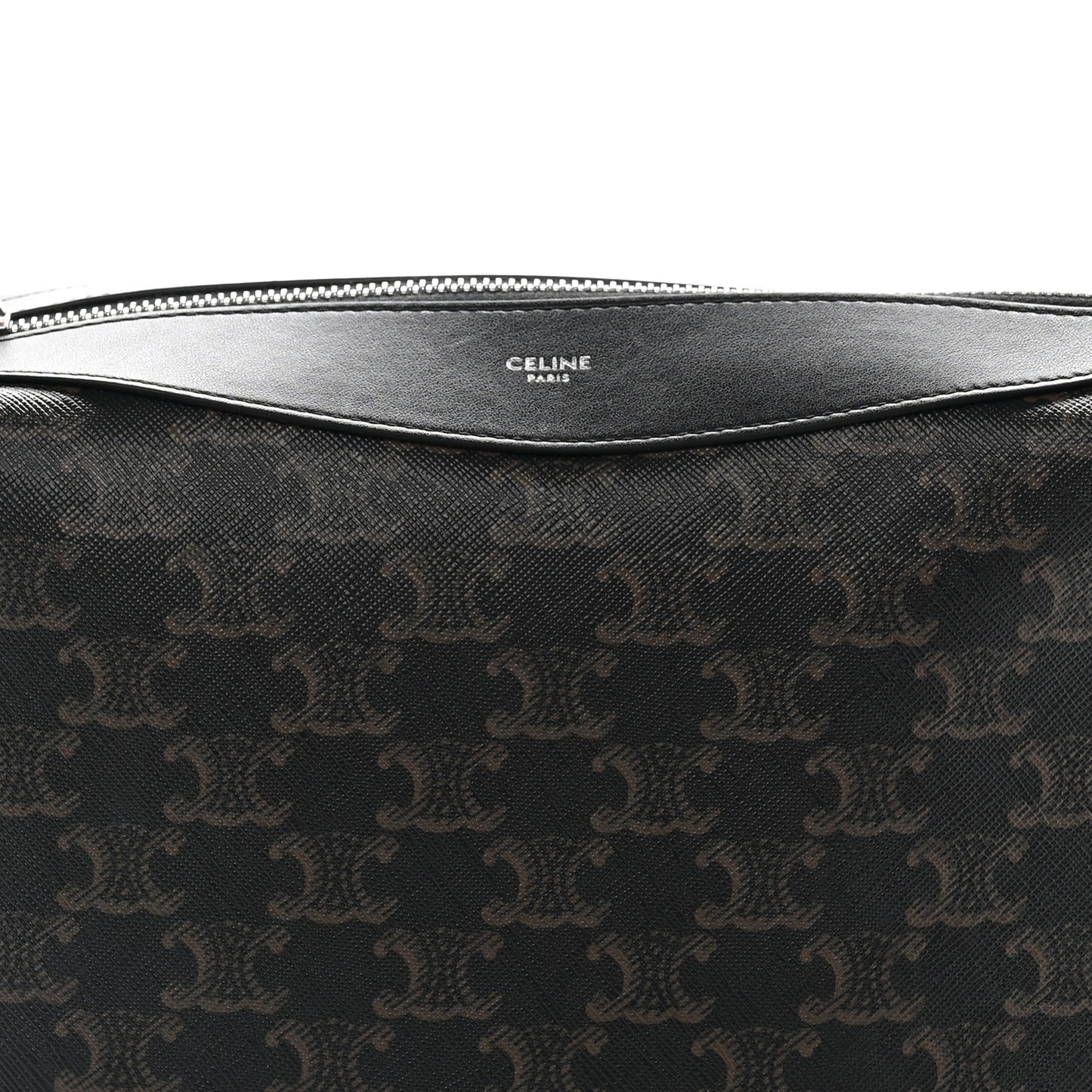 Triomphe Canvas Calfskin Harry Crossbody Bag Black