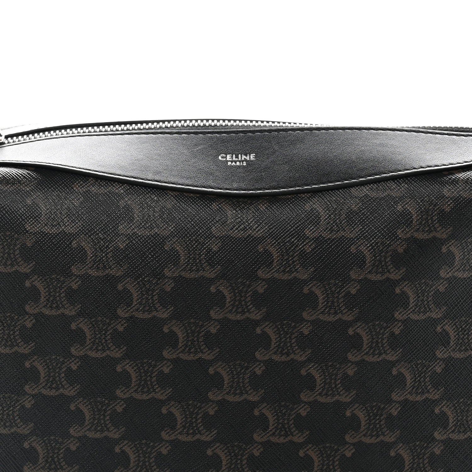 Celine Triomphe Canvas Calfskin Harry Crossbody Bag Black 7 of 12