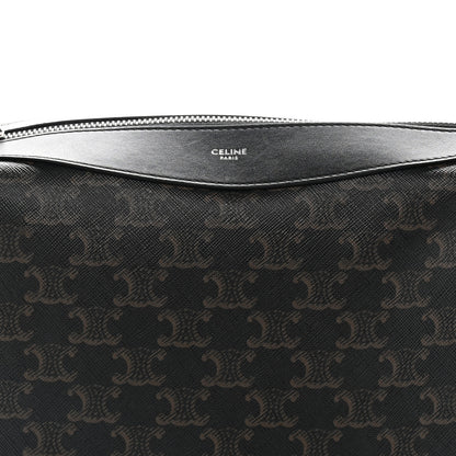 Celine Triomphe Canvas Calfskin Harry Crossbody Bag Black 7 of 12