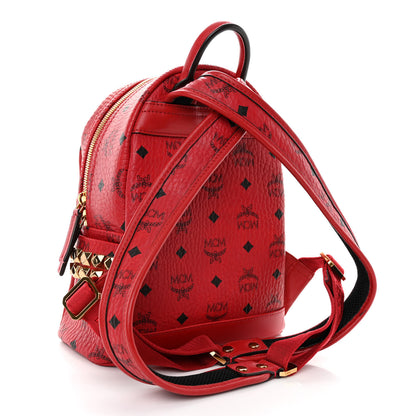 MCM Visetos Side Stud Mini Stark Backpack Ruby Red 3 of 9