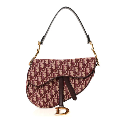 Christian Dior Oblique Saddle Bag Burgundy 1 of 10