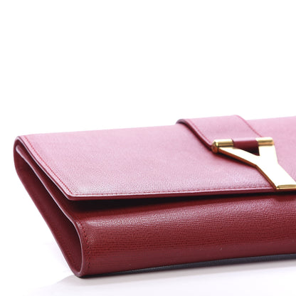 Saint Laurent Calfskin Classic Y Ligne Clutch Red 7 of 9