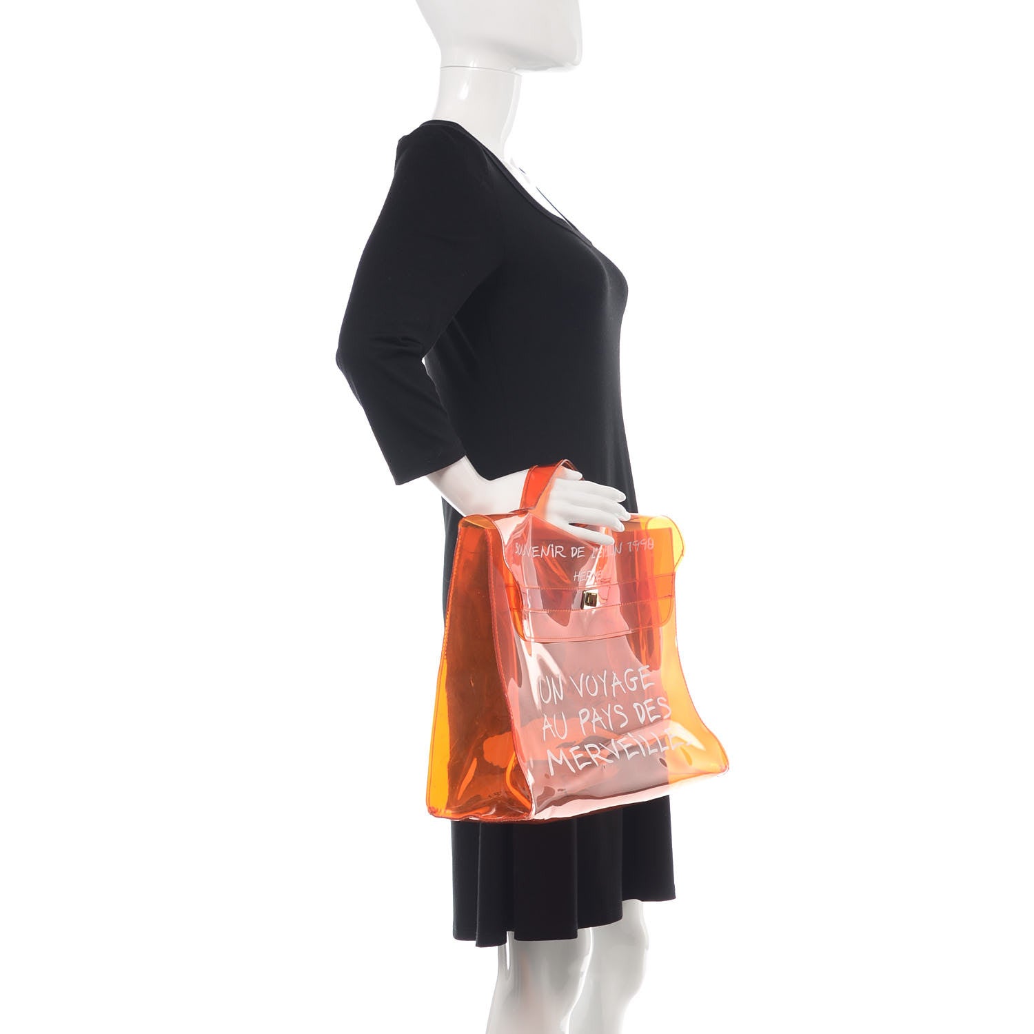 Hermes Vinyl Souvenir De L'Exposition Kelly Orange 3 of 12
