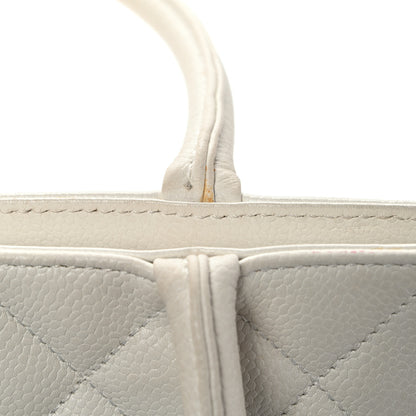 Chanel Caviar Quilted Medallion Tote White 9 of 12