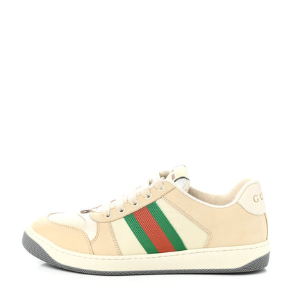 Gucci Nylon Nubuck Web Womens Screener Sneakers 39 Mystic White Dusty Milk 1 of 9