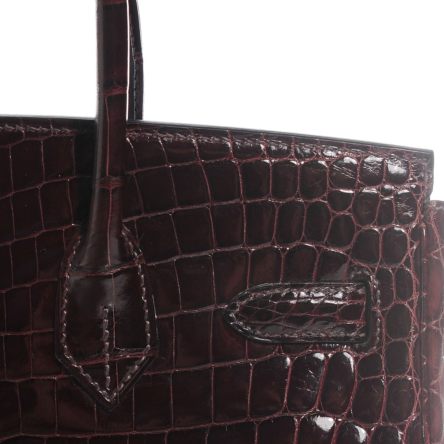Hermes Shiny Niloticus Crocodile Birkin 30 Chocolate 18 of 25