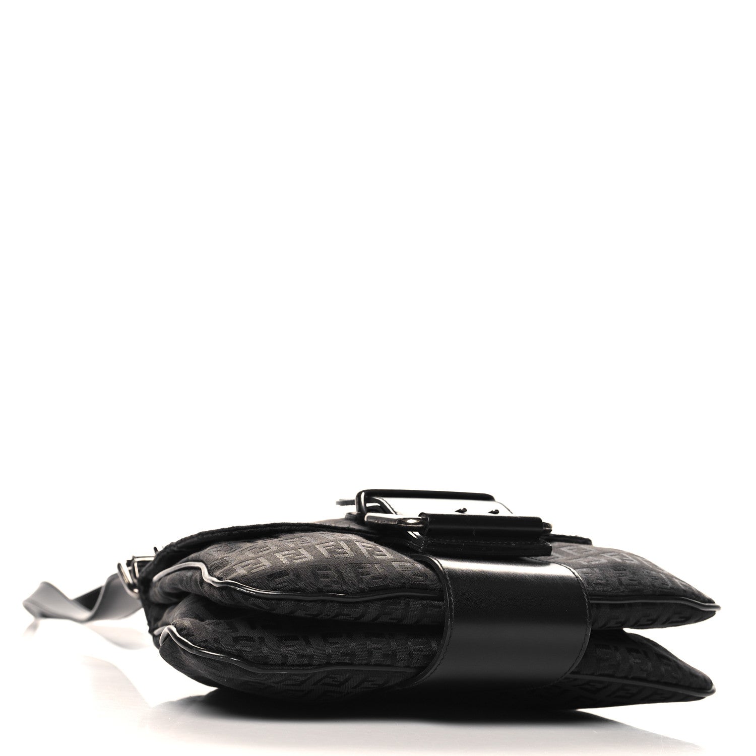 Fendi Zucchino Buckle Shoulder Bag Black 4 of 13