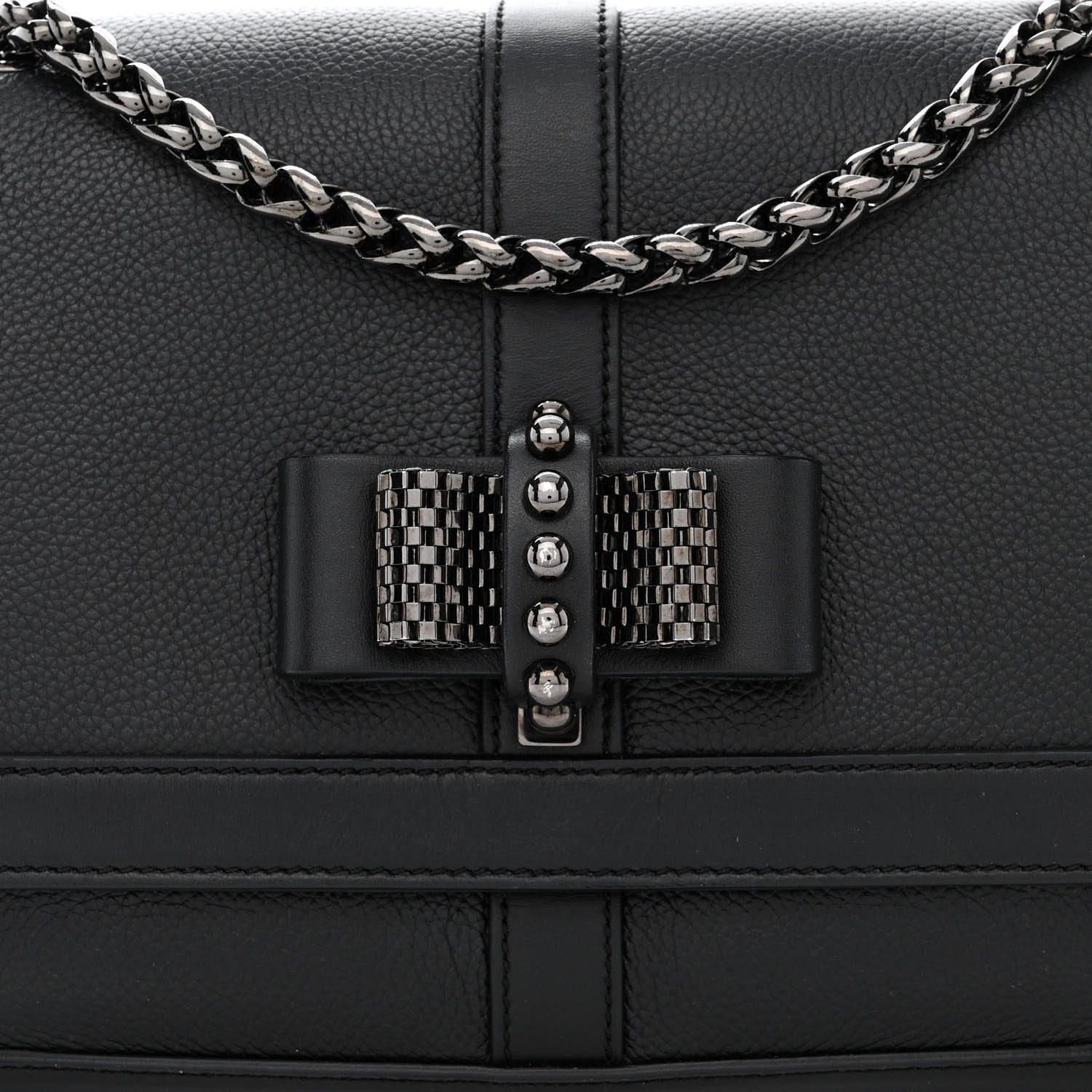 Christian Louboutin Calfskin Small Sweet Charity NV Shoulder Bag Black 8 of 10