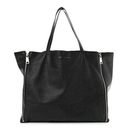 Celine Smooth Lambskin Horizontal Zipper Gusset Cabas Black 1 of 14