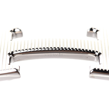Hermes Palladium Strie 32mm H Belt Buckle 3 of 4